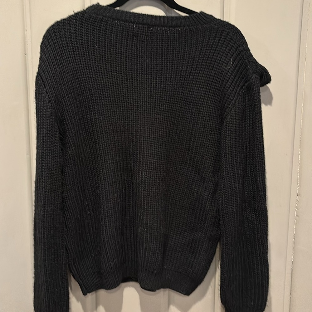 Hilary MacMillan Black Ruffle Sweater Size S - Picture 6 of 8